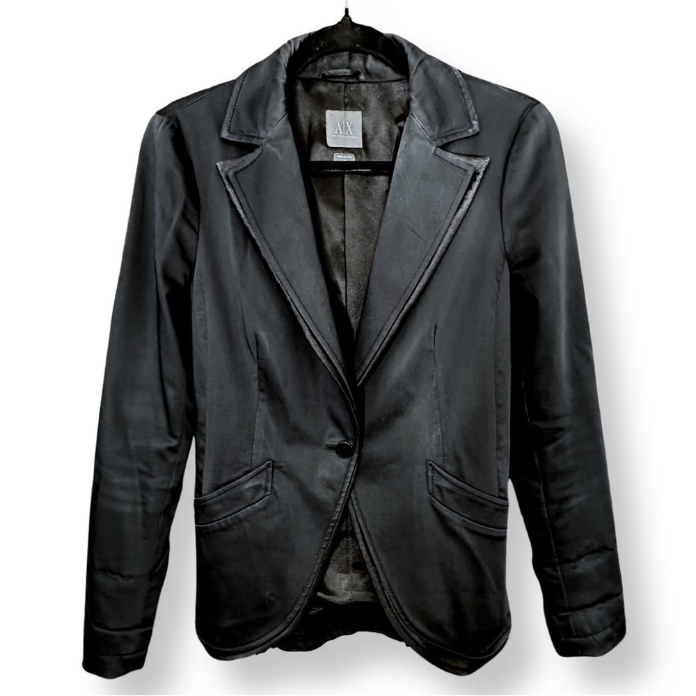 [ ARMANI EXCHANGE ] Deep Navy Tuxedo Blazer w/Black Satin Trim : M : Like New